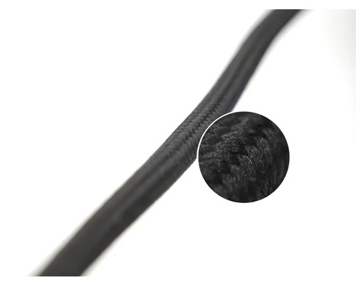 Textilkabel med närbild av textilstrukturen