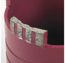 Närbild av borrkrona med diamantsegment