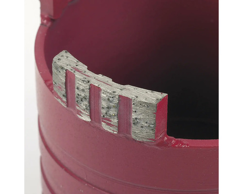 Närbild av borrkrona med diamantsegment