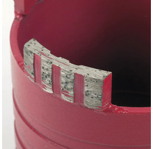 Detaljbild av en borrkrona med diamantsegment för borrmaskiner