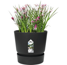 elho blomkruka med växt och fat, integrerat bevattningssystem, tillverkad av återvunnet material.