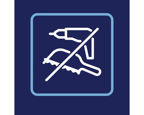 Symbol borra eller såga inte.