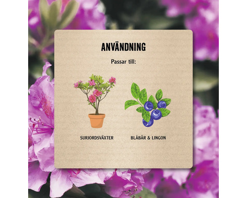 Användning: Passar för surjordsväxter som rhododendron, blåbär och lingon.
