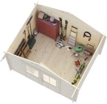 Friggebod PALMAKO Vivian inkl. golv 6,9m² 300x240cm doppimpregnerad brun