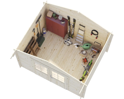 Friggebod PALMAKO Vivian inkl. golv 6,9m² 300x240cm doppimpregnerad brun