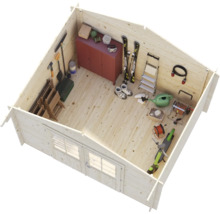 Friggebod PALMAKO Vivian 6,9m² 300x240cm doppimpregnerad grå
