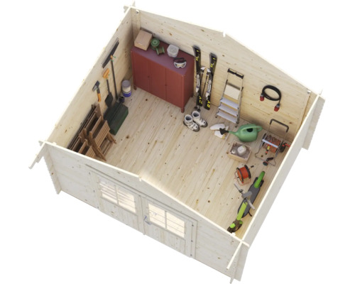 Friggebod PALMAKO Vivian 6,9m² 300x240cm doppimpregnerad grå