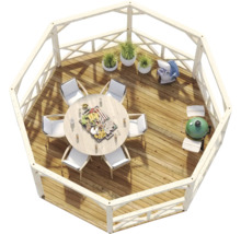 Paviljong PALMAKO Betty 18,0m² utan golv & takbeläggning 465x465cm doppimpregnerad grå