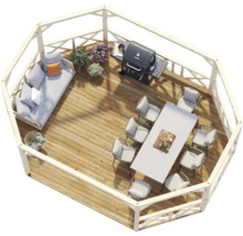 Paviljong PALMAKO Betty 25,0m² utan golv & takbeläggning 617x467cm doppimpregnerad grå
