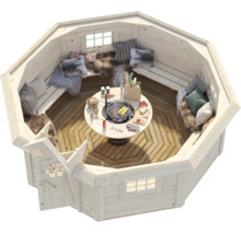 Grillstuga PALMAKO Eva inkl. fönster, golv, underkonstruktion 19m² (11,4m²) 379x379cm impregnerad brun