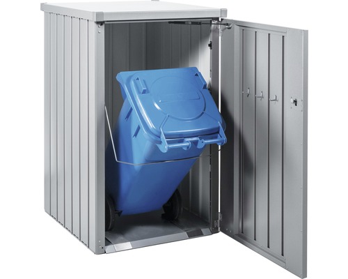 Soptunna med en blå soptunna