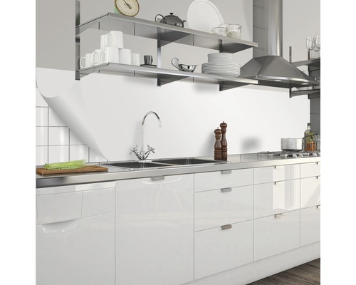 Stänkpanel för kök MYSPOTTI Splash UNI vit enfärgade 2200x600 mm-0