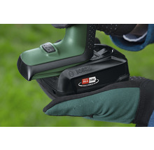 Bosch logotyp. Bosch 18 volts batteri med Power for All Alliance symbol.