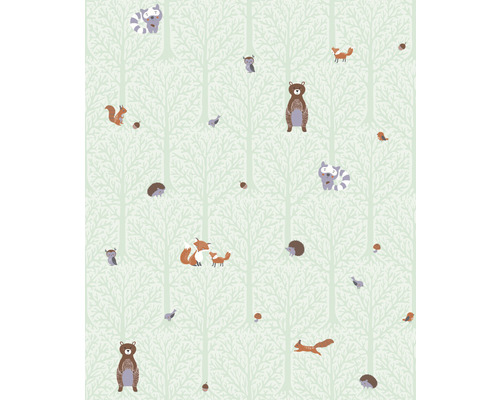 Tapet med skogsdjursmönster