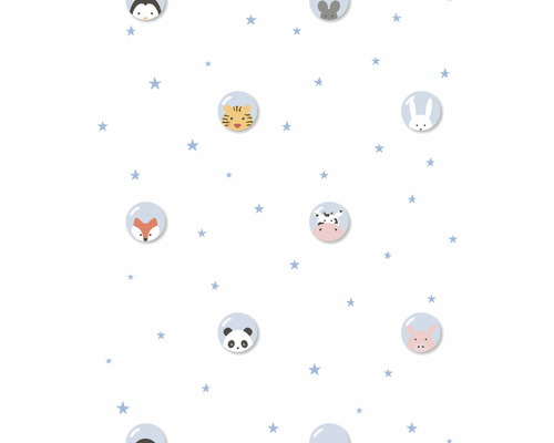 Tapet med djurmotiv och stjärnor för barnrum