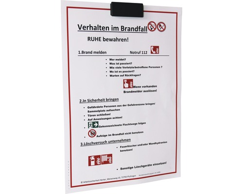 Instruktioner för beteende vid brand