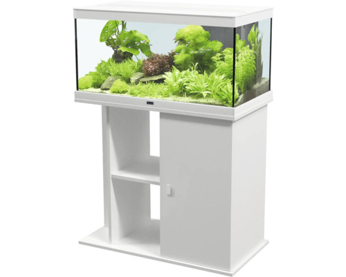 Akvarium med underskåp och växter