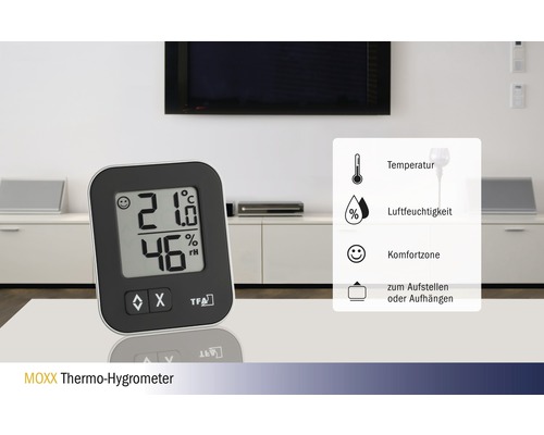 MOXX Termo-hygrometer för mätning av temperatur och luftfuktighet inomhus