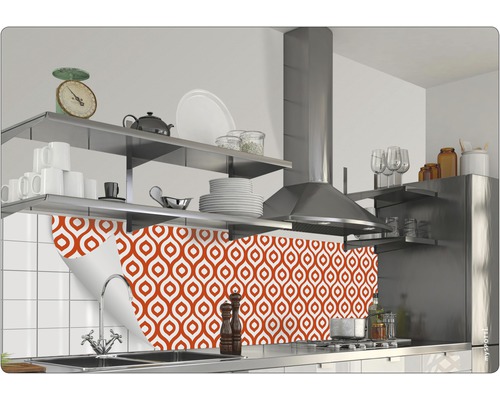 Kök med stänkskyddsfilm med mönster