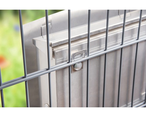 Brevlåda i rostfritt stål för staketmontering