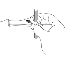 Illustration av en hand som vrider en gängad spindel