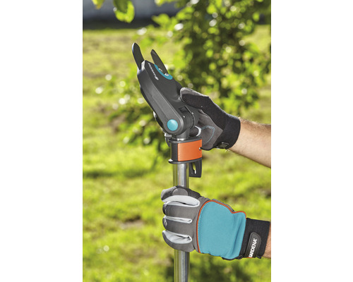 Trädgårdsskötsel: Person använder en grensax med skaft