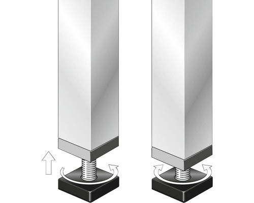 Illustration av höj- och sänkbara möbelben