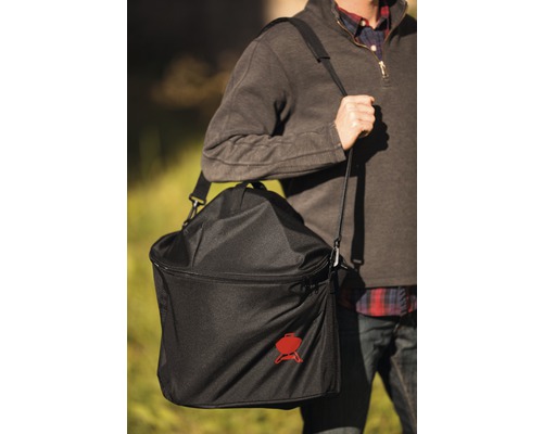 Svart grillväska med axelrem och grillmotiv