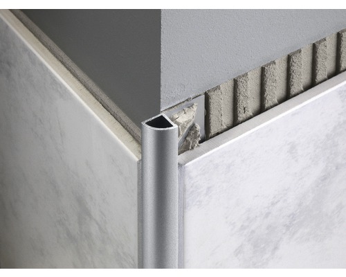 Installerad kvartsrund kakelavslutningsprofiler av aluminium