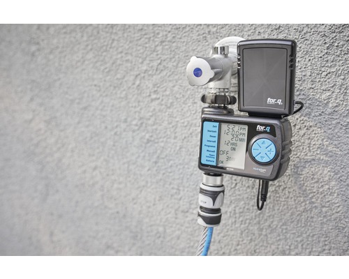 For-q bevattningsdator med vattenkran och slanganslutning för trädgårdsbevattning