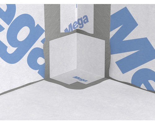 Detaljvy av ett hörn tätat med tätningsband