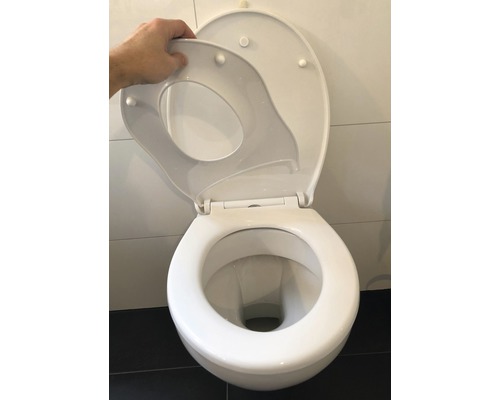 Toalett med toalettsits och barnsits