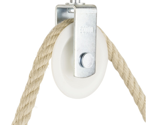 Repskiva med rep, diameter 60 millimeter