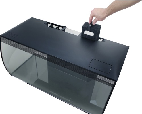 Akvarium med filterrengöring