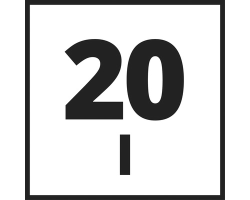 Symbol för tjugo liter per minut