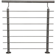 Rostfritt stålräcke med horisontella stänger