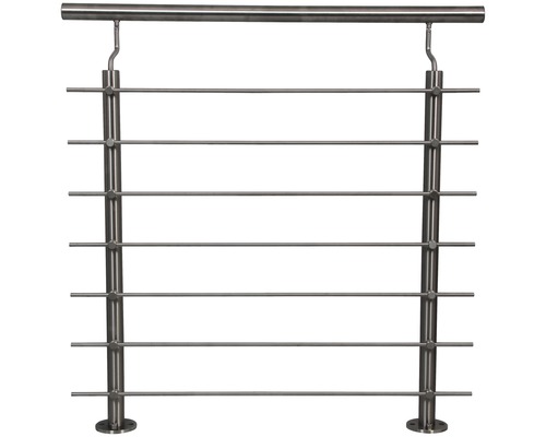 Rostfritt stålräcke med horisontella stänger