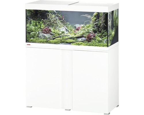 Komplett akvariumset med underskåp och växter