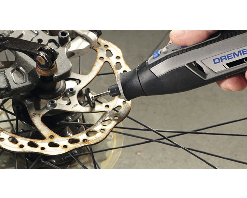 Dremel Logotyp rengör en cykelbromsskiva