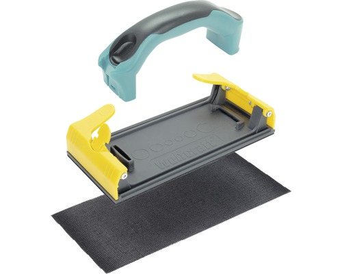 Wolfcraft handslipmaskin med handtag och slipnät