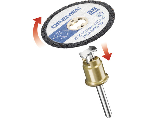 Dremel kapskiva med EZ SpeedClic-mekanism och spänndorn.