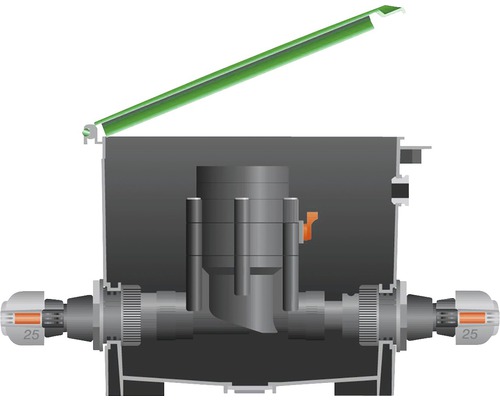 Värmekretsfördelare med öppet lock