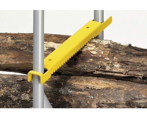 Trästöd för vedklyv med metallsågbock