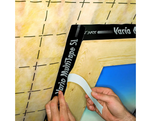 Användning av Vario MultiTape SL på träram med isoleringsmaterial