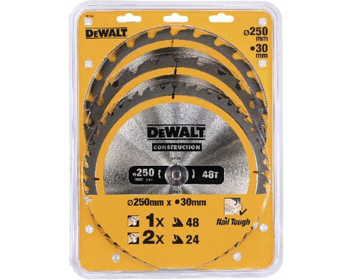DeWalt sågbladsats, 250 millimeter diameter