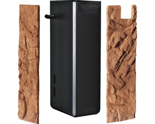 Akvarium innerfilter och två bakgrunder för akvarier