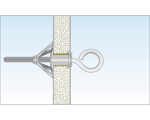 Illustration av en vippplugg med krok i en vägg