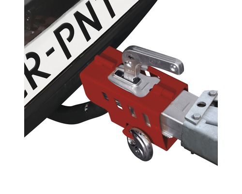 Släpvagnskoppling med röd stöldskyddsanordning