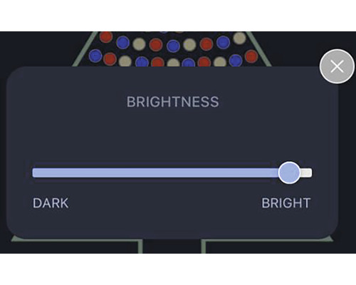 Ljusstyrka med skjutreglage från mörkt till ljust