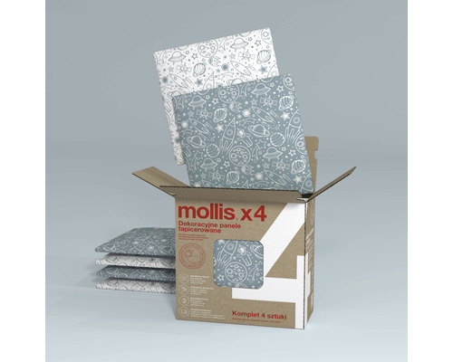 Dekorativa tygpaneler med rymdmotiv i kartong, 4-pack